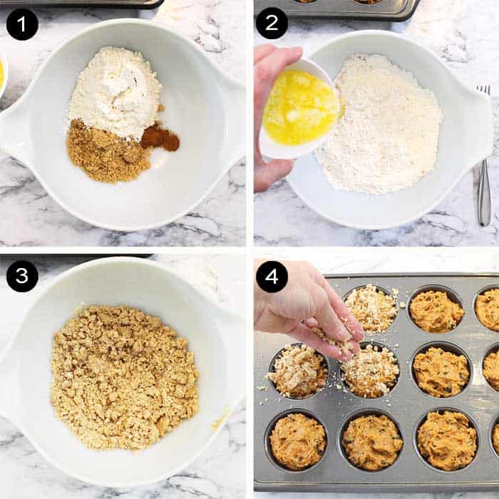 Steps to make crumb topping.