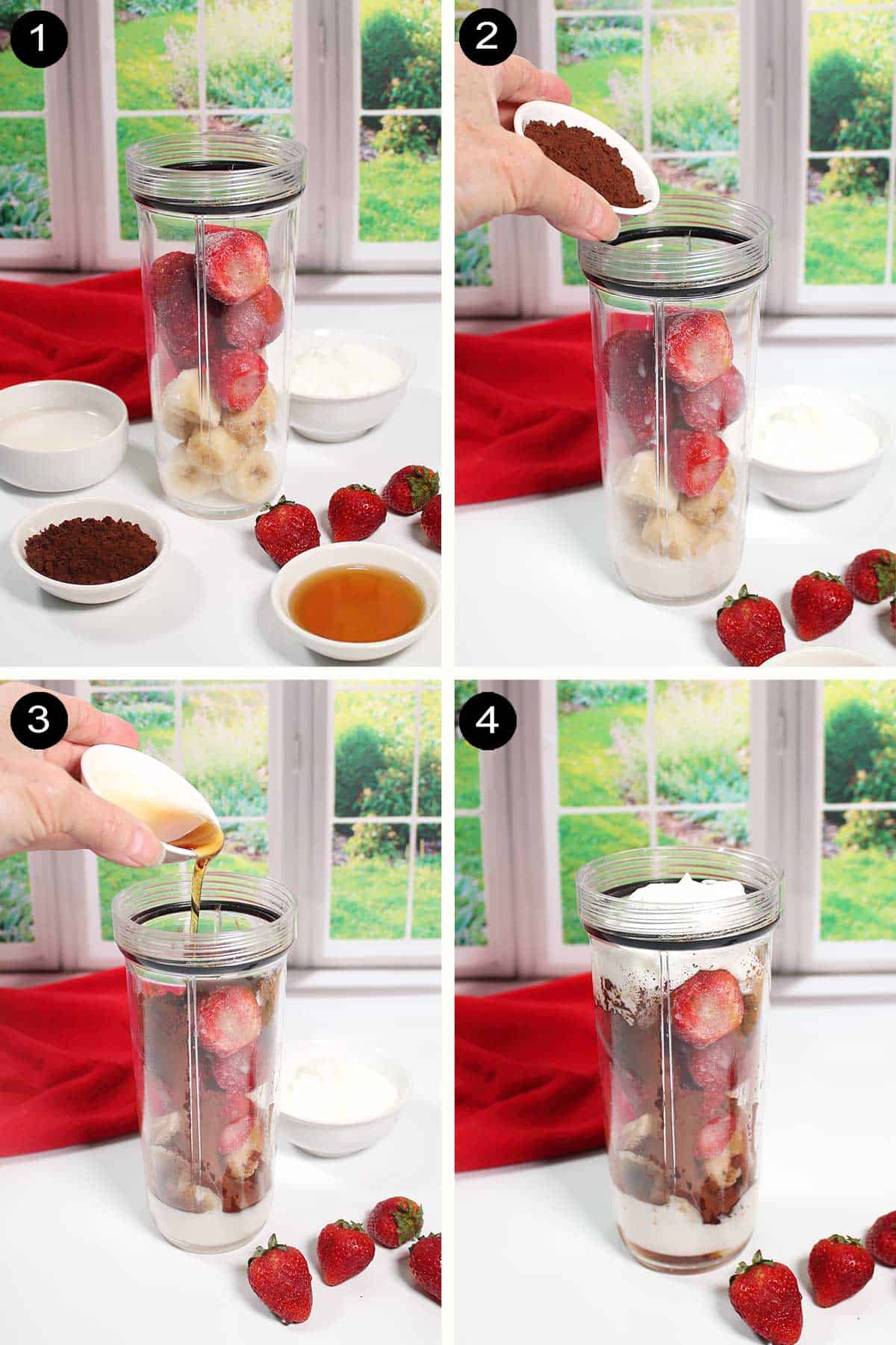 Steps to make smoothie.