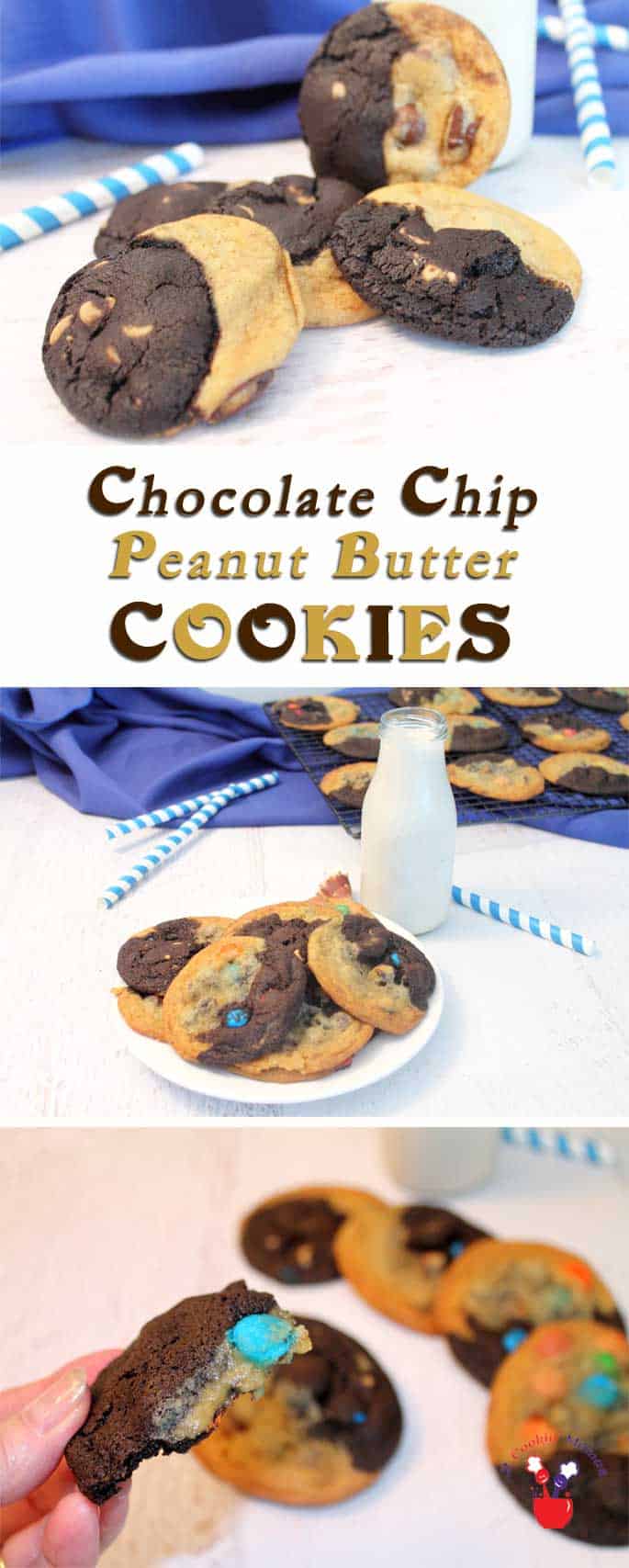 Chocolate Chip peanut Butter Cookies | 2 Cookin Mamas Is it a chocolate chip cookie with peanut butter chips or a chocolate peanut butter cookie with chocolate chips! It's both - a Chocolate Chip Peanut Butter Cookie! #recipe