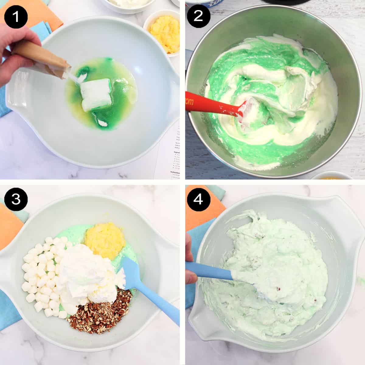 Lime Fluff prep steps.