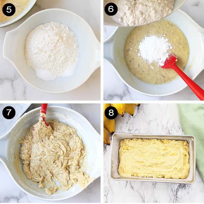 Steps 5-8 finishing banana read batter