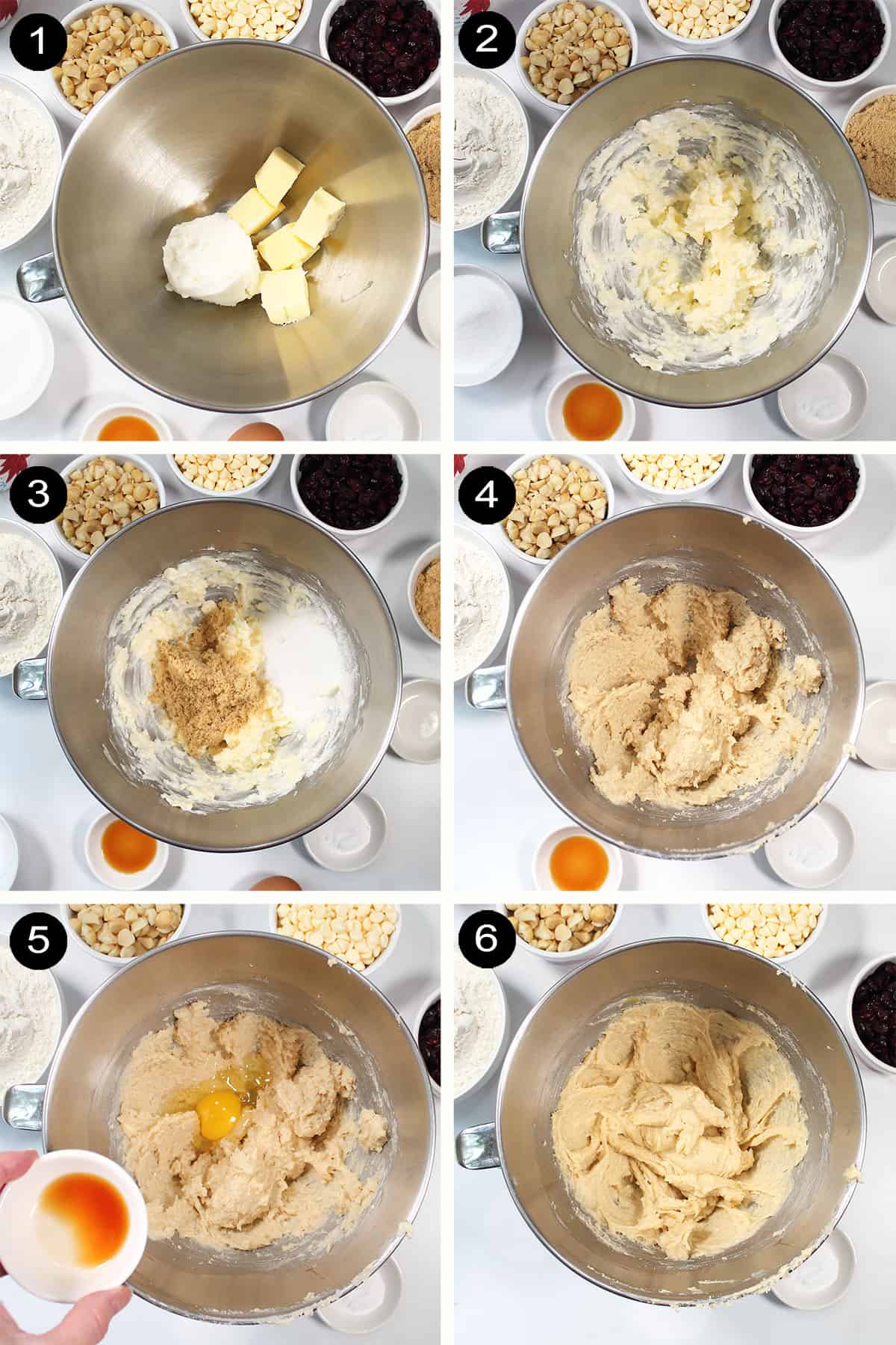 Steps 1-6 to make cookies.