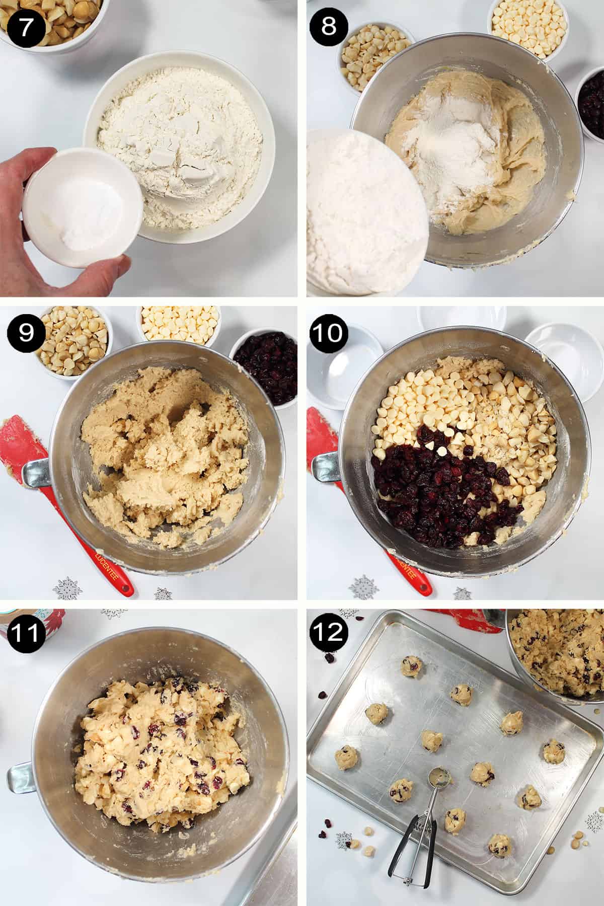 Steps 7-12 to make cookie dough.