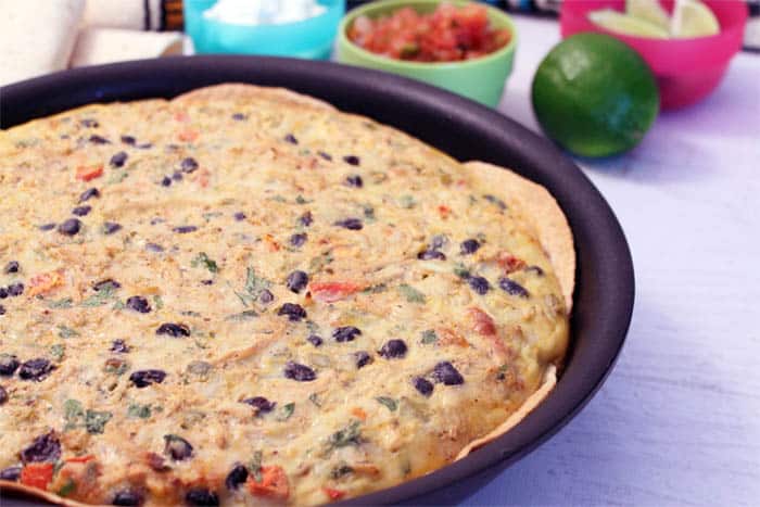 Mexican Frittata closeup | 2 Cookin Mamas