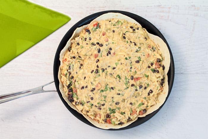 Mexican Frittata prebake | 2 Cookin Mamas