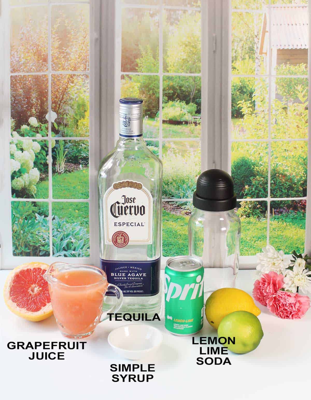Ingredients for cocktail.