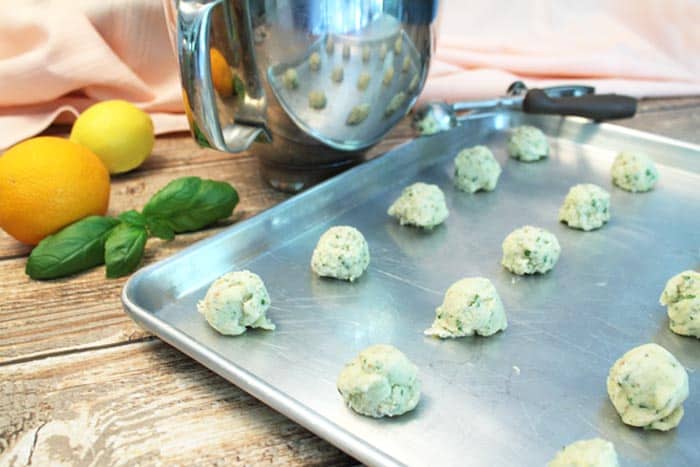 Lemon Basil Marmalade Cookies form balls | 2 Cookin Mamas