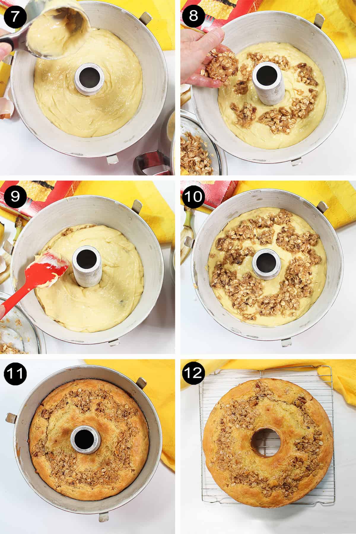 Steps 7-12 to layer cake batter.