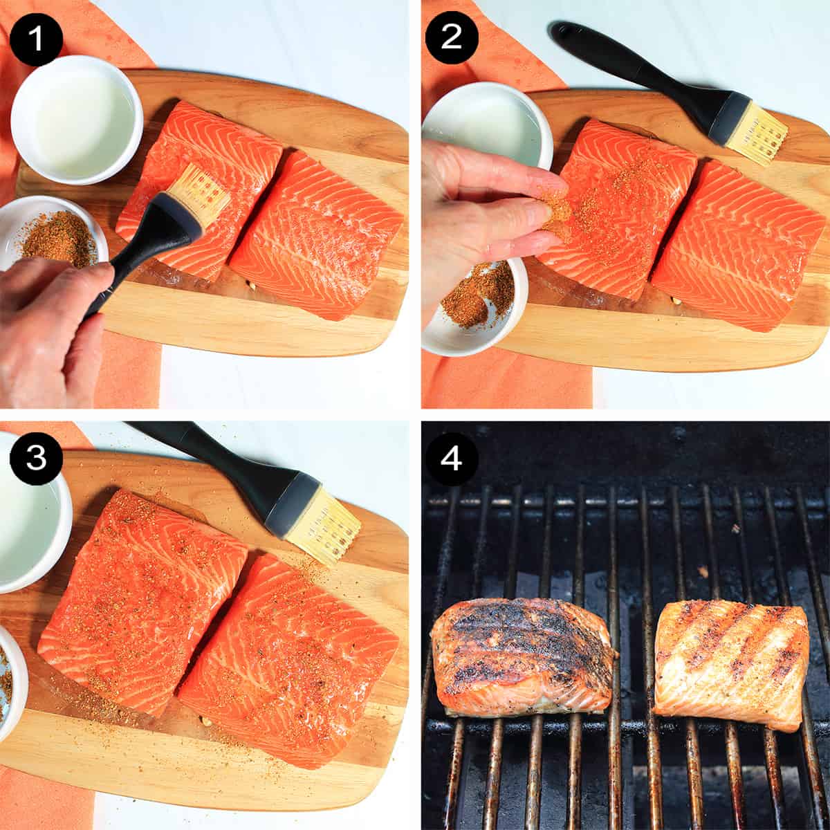 How to prep and grill salmon steps.