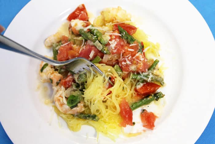 Summer Shrimp Primavera bite | 2 Cookin Mamas