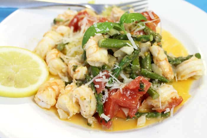 Summer Shrimp Primavera closeup | 2 Cookin Mamas