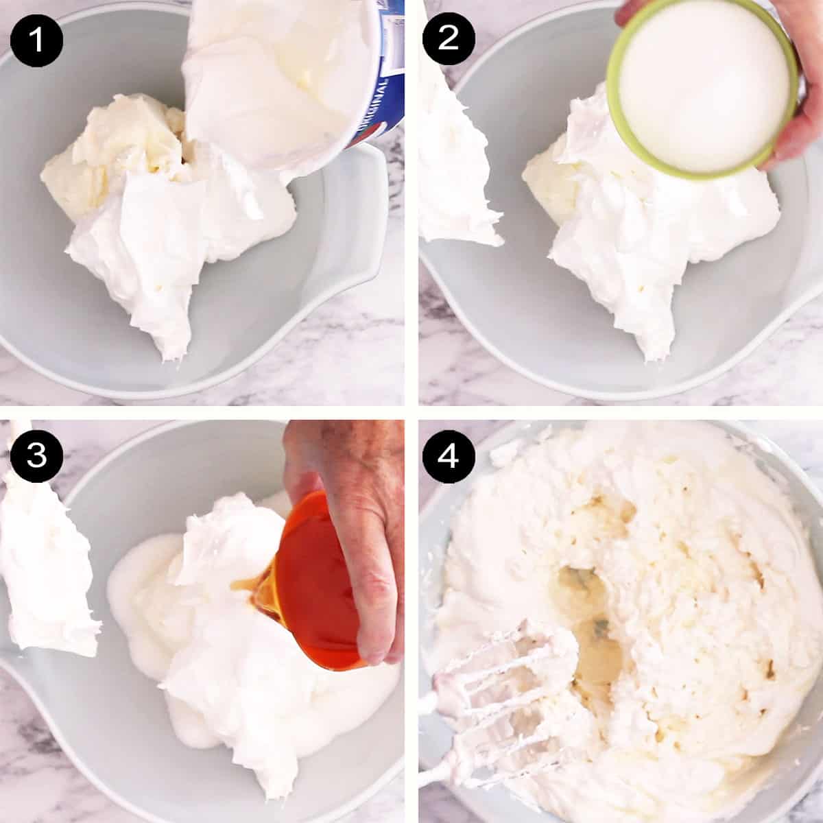 Prep steps for making cream cheese mixture.