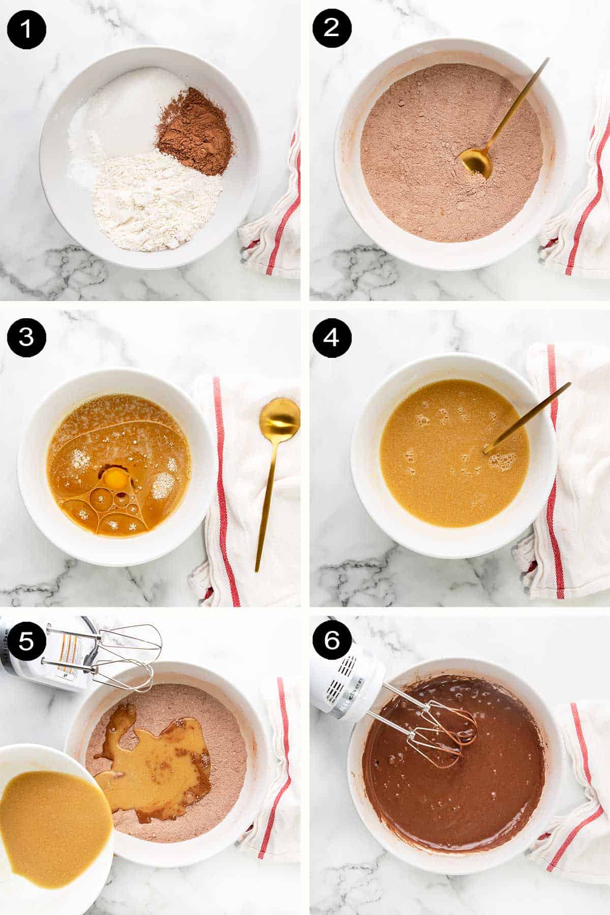 Steps to make chocolate raspberry cupcakes.