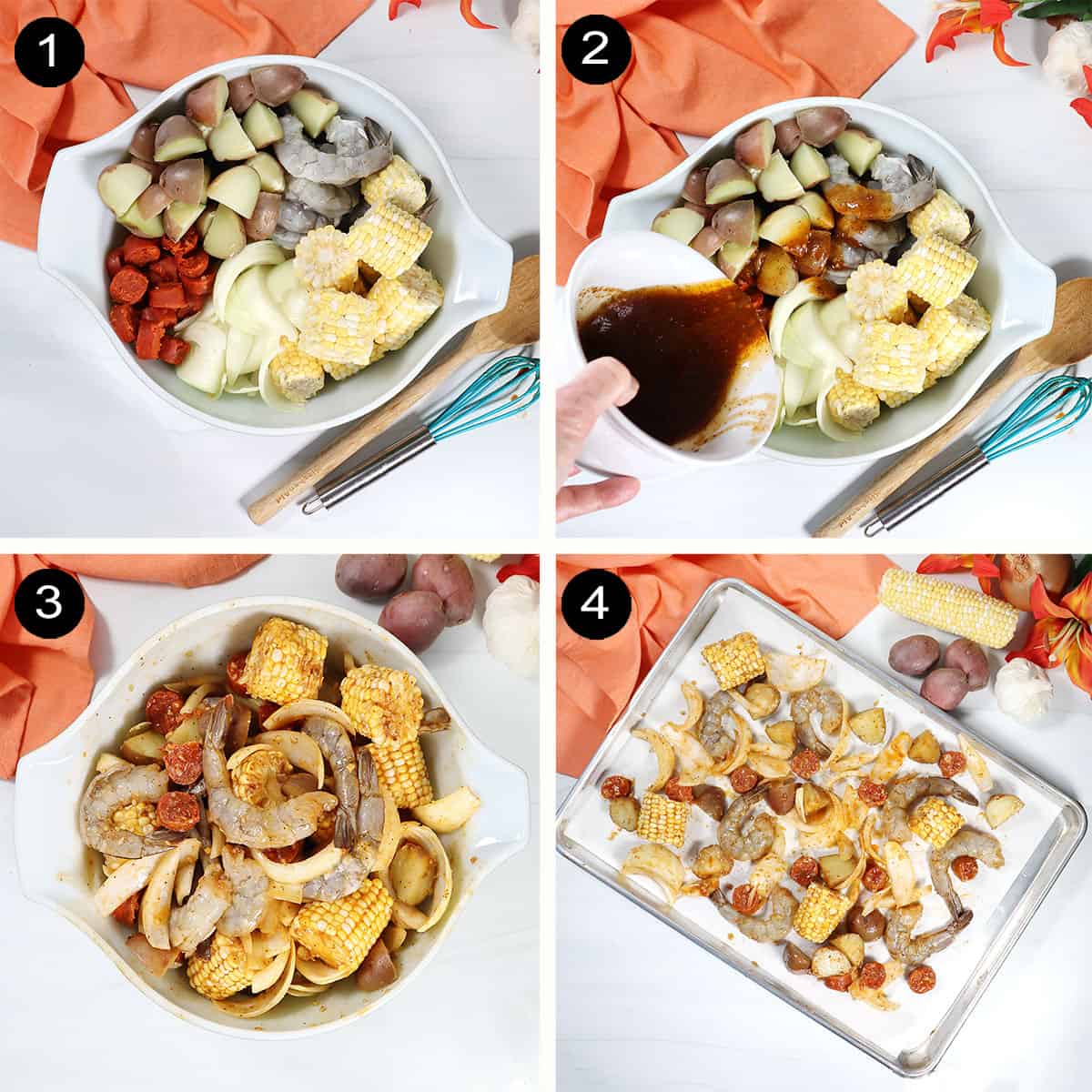 How to make Sheet Pan Shrimp & veggies.