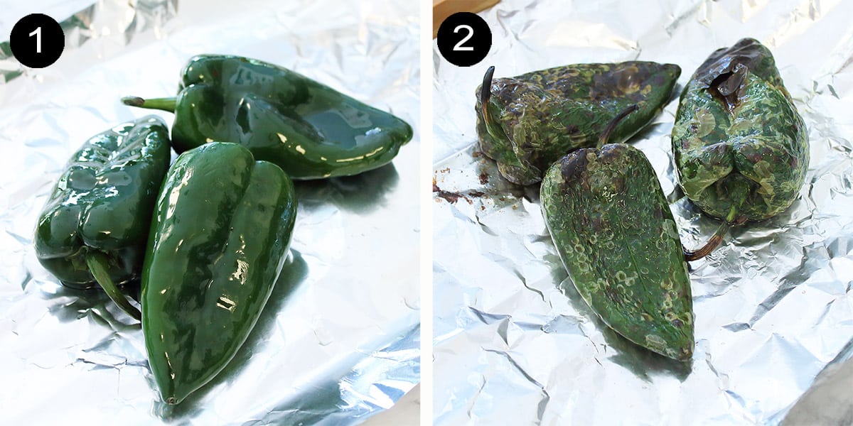 How to roast poblano peppers.