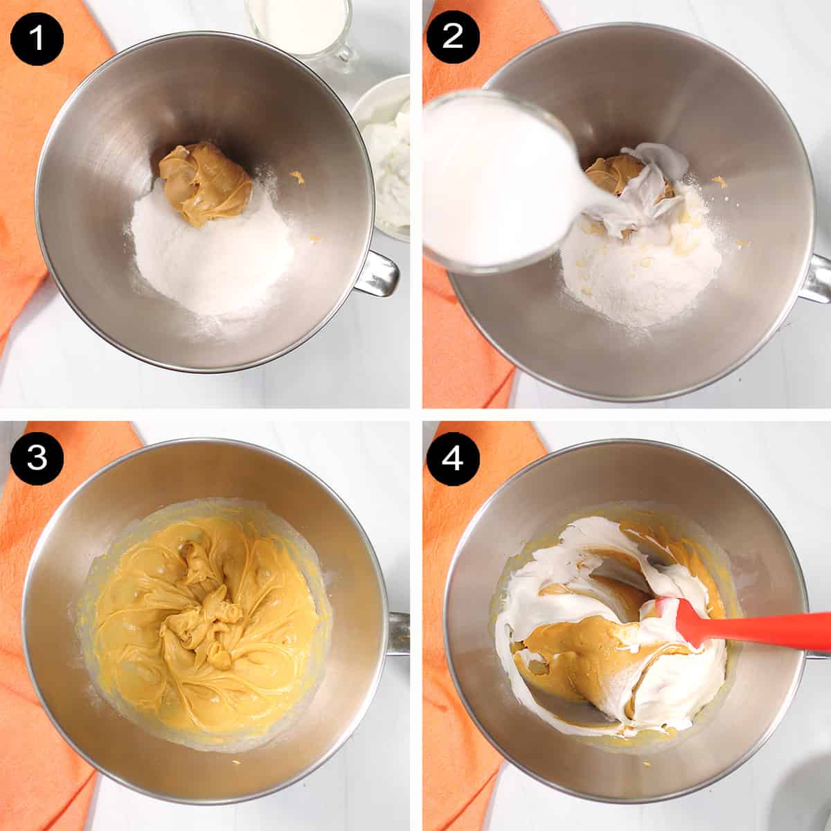 Steps to make peanut butter frosting.