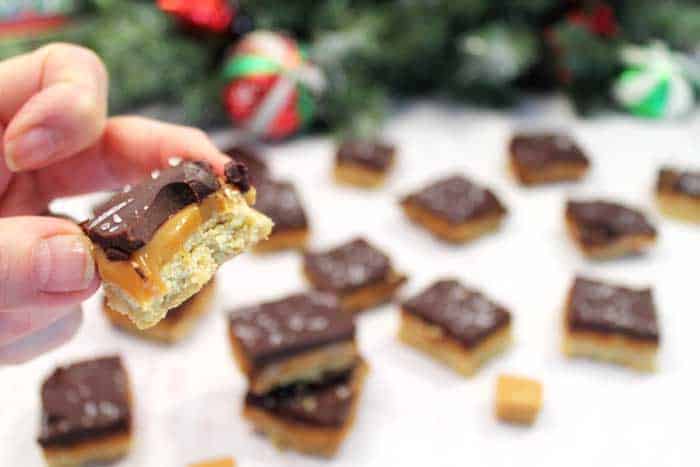 Shortcut Millionaire Cookie Bars bite | 2 Cookin Mamas