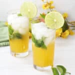 Garnished Mango Mojitos with tequila.