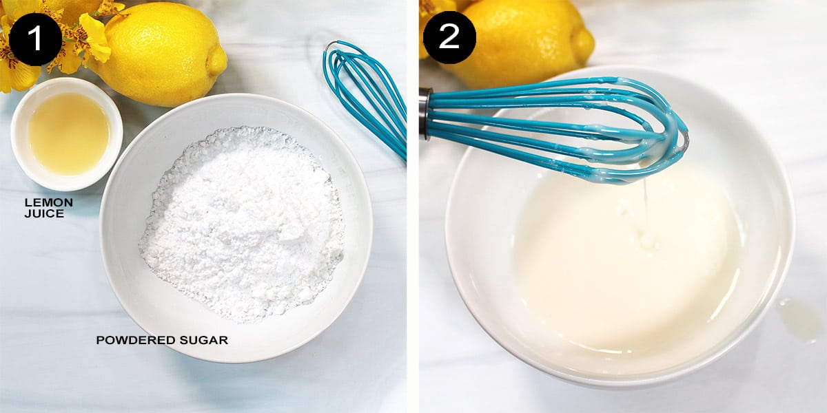 Steps to make lemon glaze.