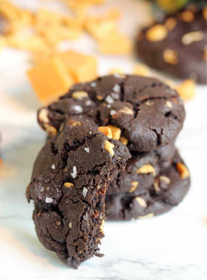 Chocolate Candy Bar Cookies bite | 2 Cookin Mamas