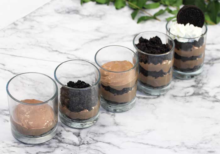 No Bake Mocha Cheesecake Mini Indulgences assembly | 2 Cookin Mamas