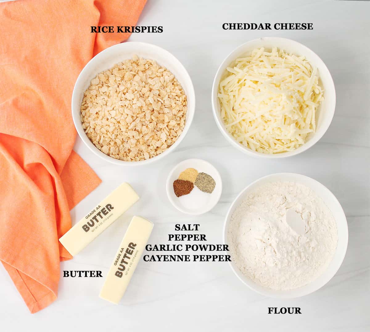 Cheese Crispies ingredients.