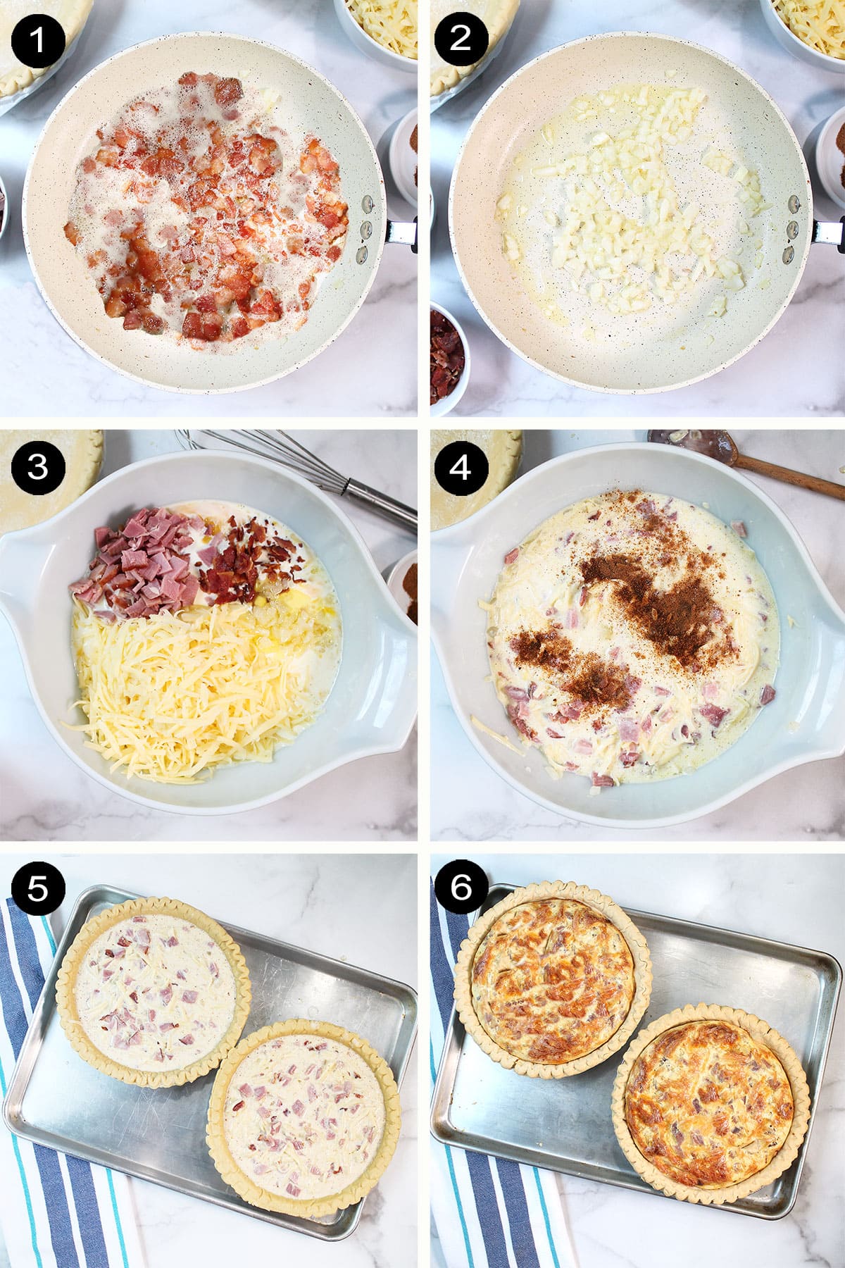 How to make Ham & Swiss Quiche.