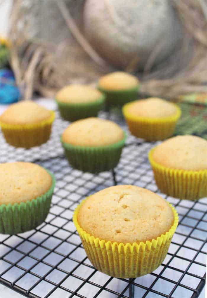 Easy Tequila Lime Cupcakes with Margarita Frosting baked | 2 Cookin Mamas