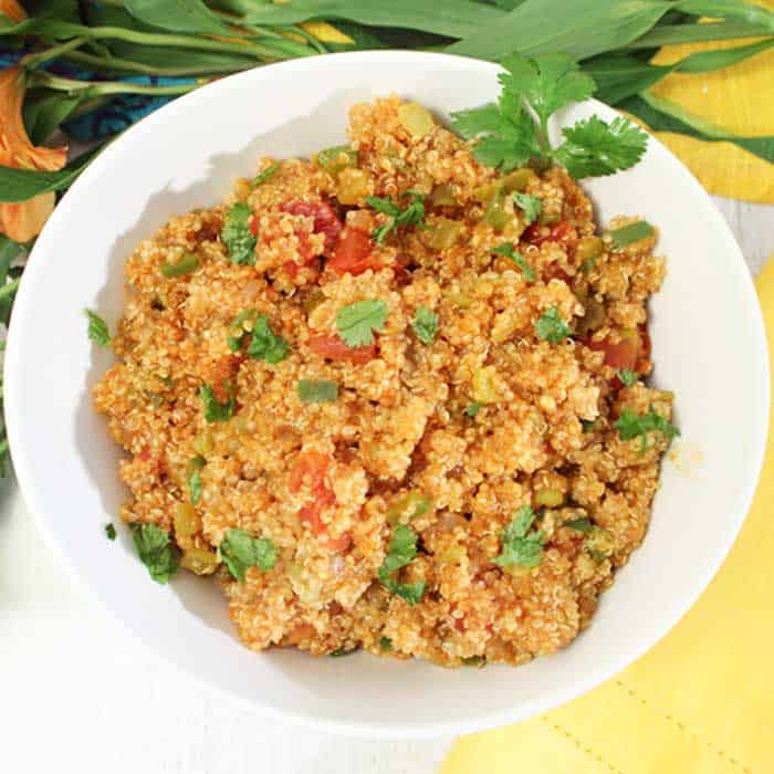 Spanish Quinoa square | 2 Cookin Mamas