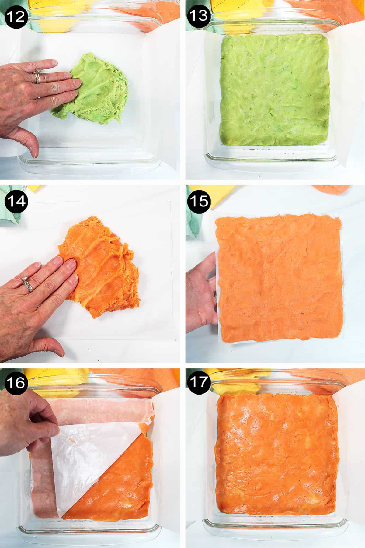 Steps 12-17 to form sugar cookie layers