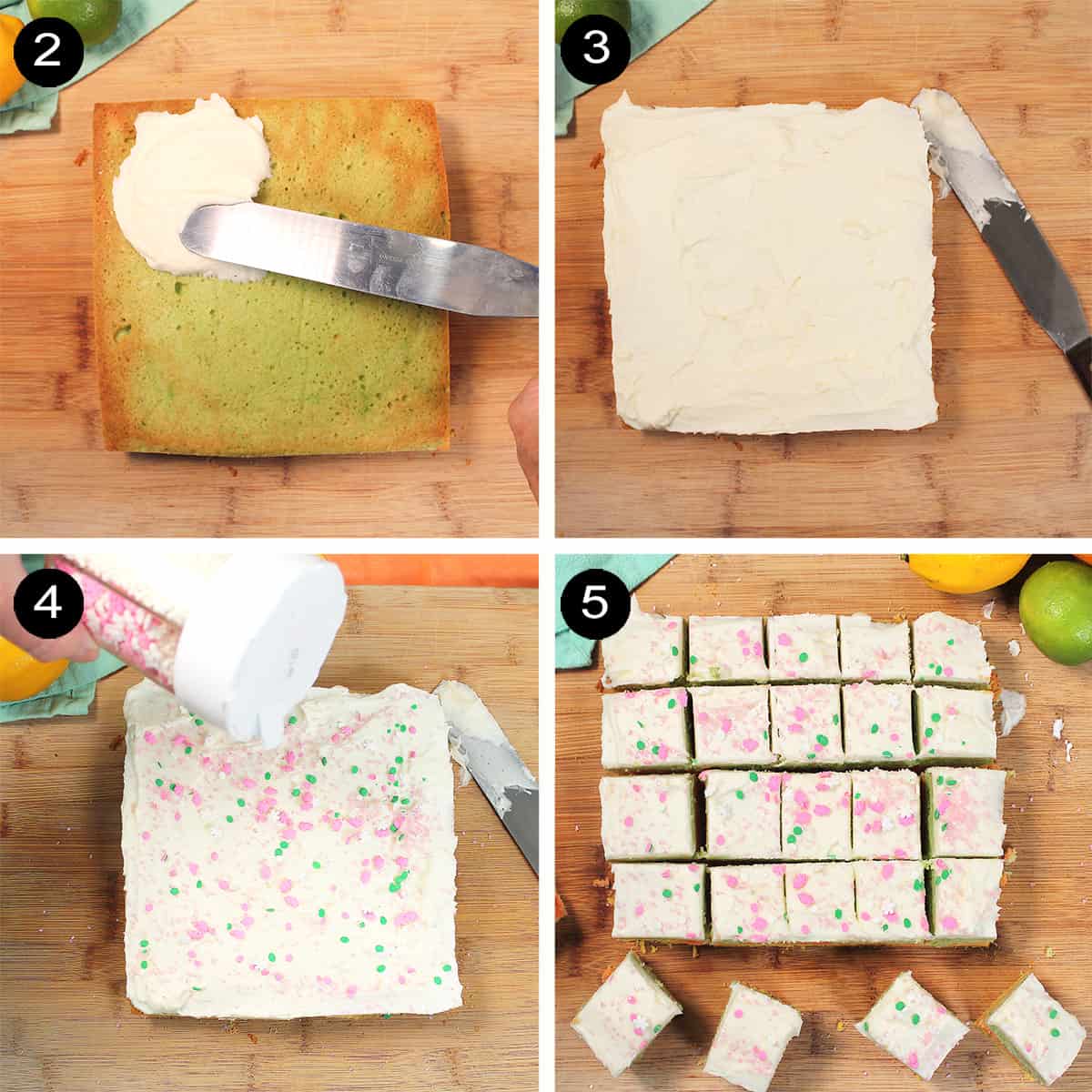 Steps to frost cookies and cut.