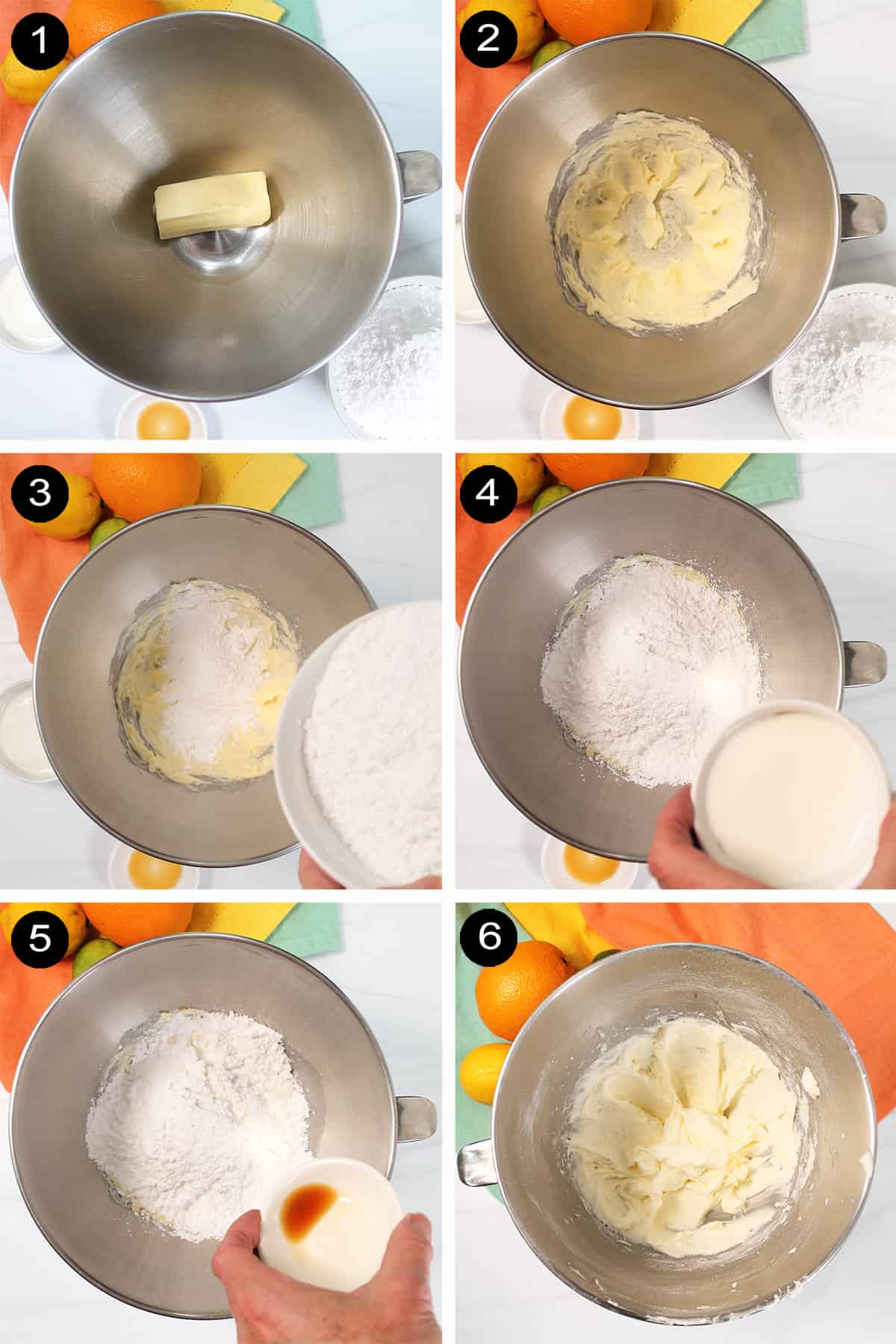 Steps to make sugar cookie frosting.