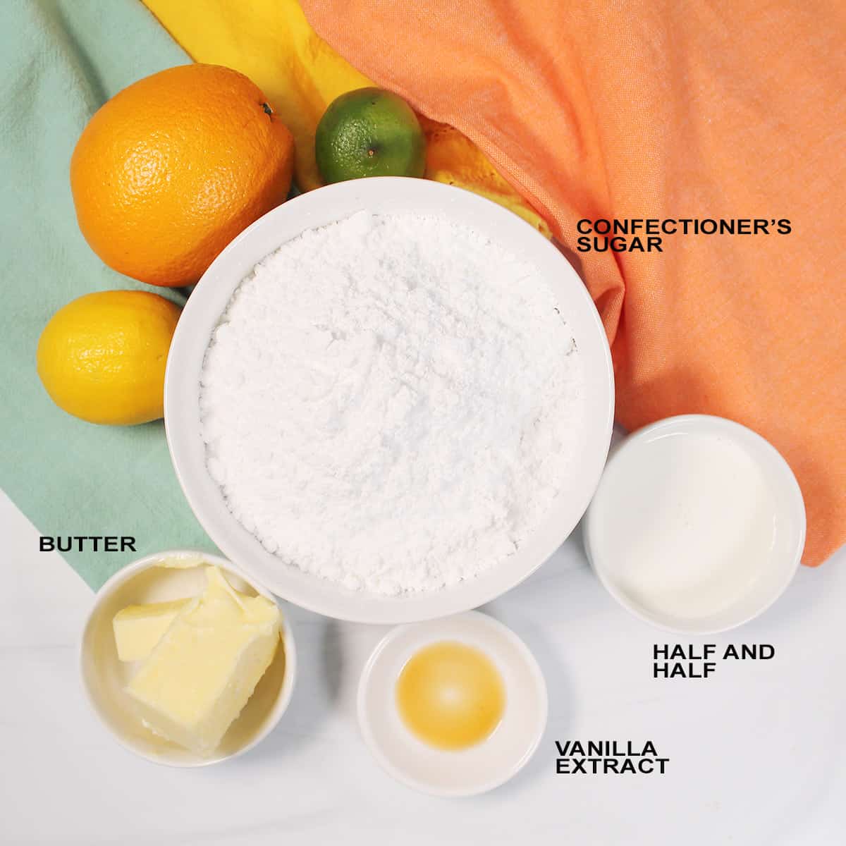 Sugar Cookie Frosting ingredients.