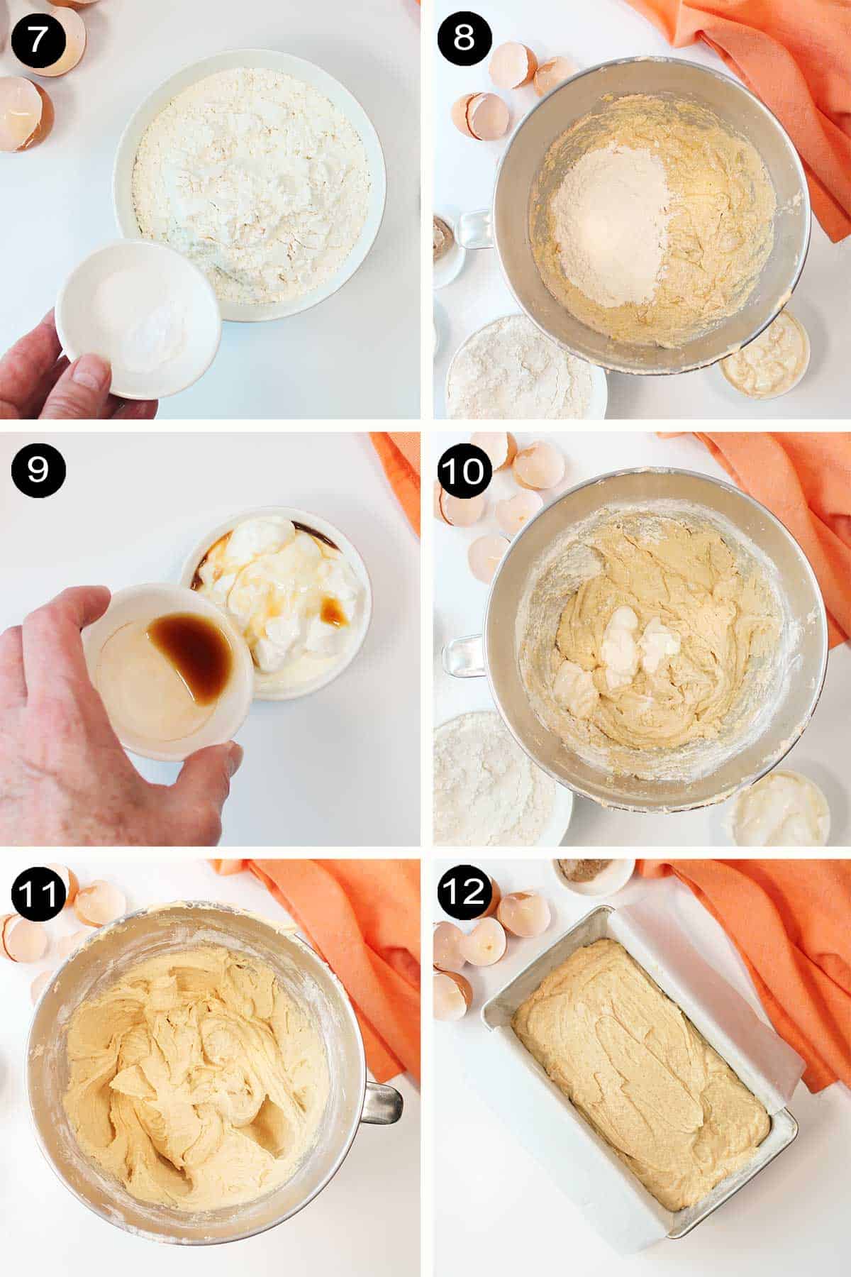 Steps to finish cinnamon pound cake.
