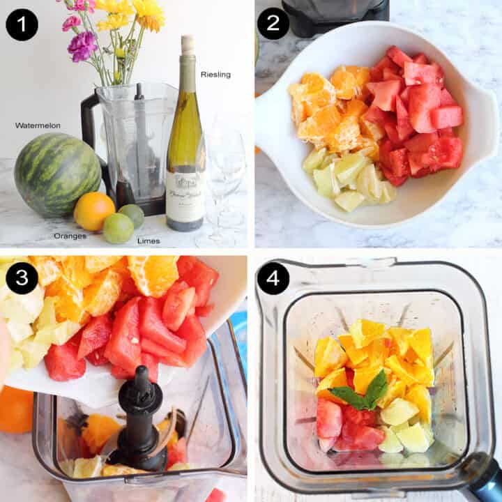 Steps to mix sangria.
