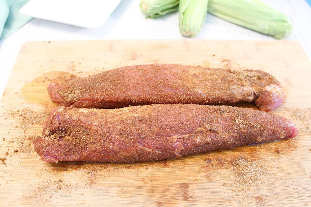 Pork tenderloin ready for grill.
