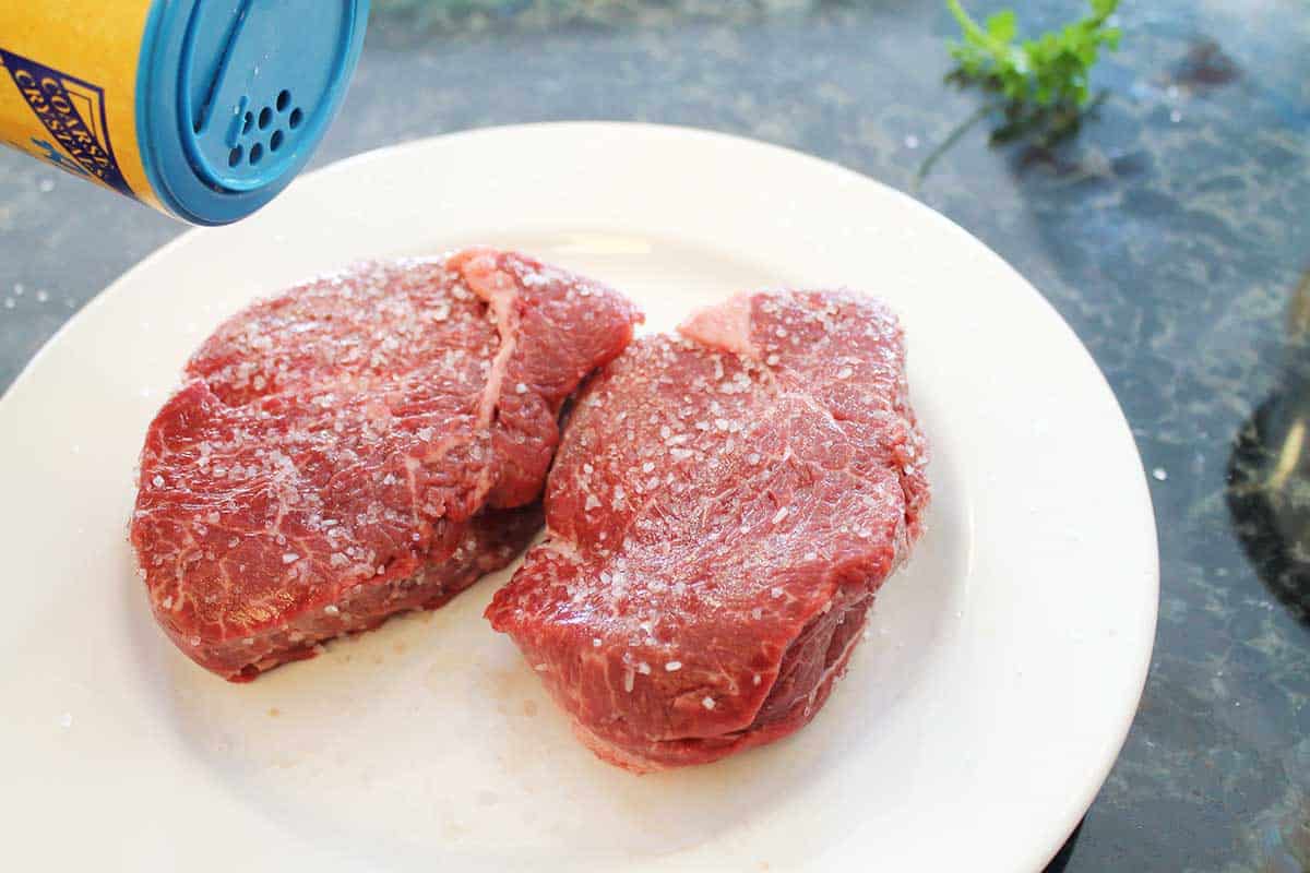 Salted filet mignons.