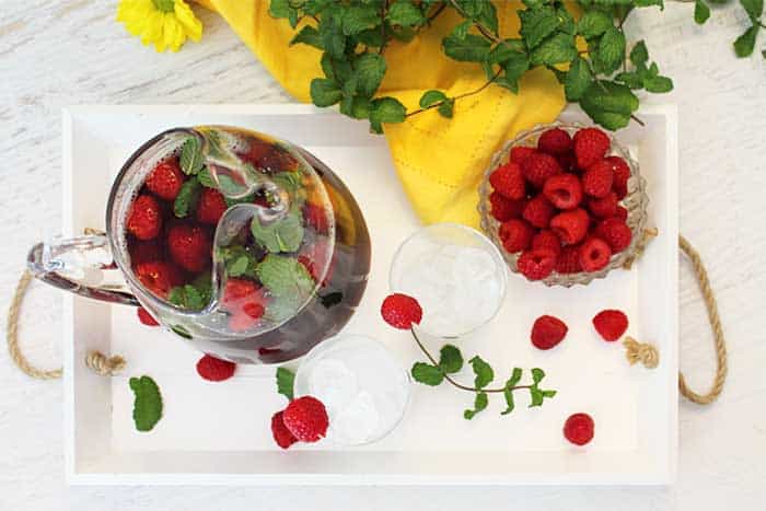 Raspberry Mint Iced Tea overhead