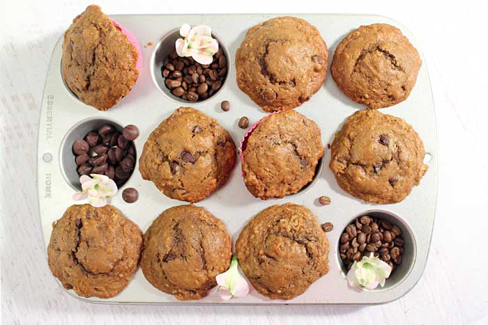 Espresso Chocolate Chip Muffins baked