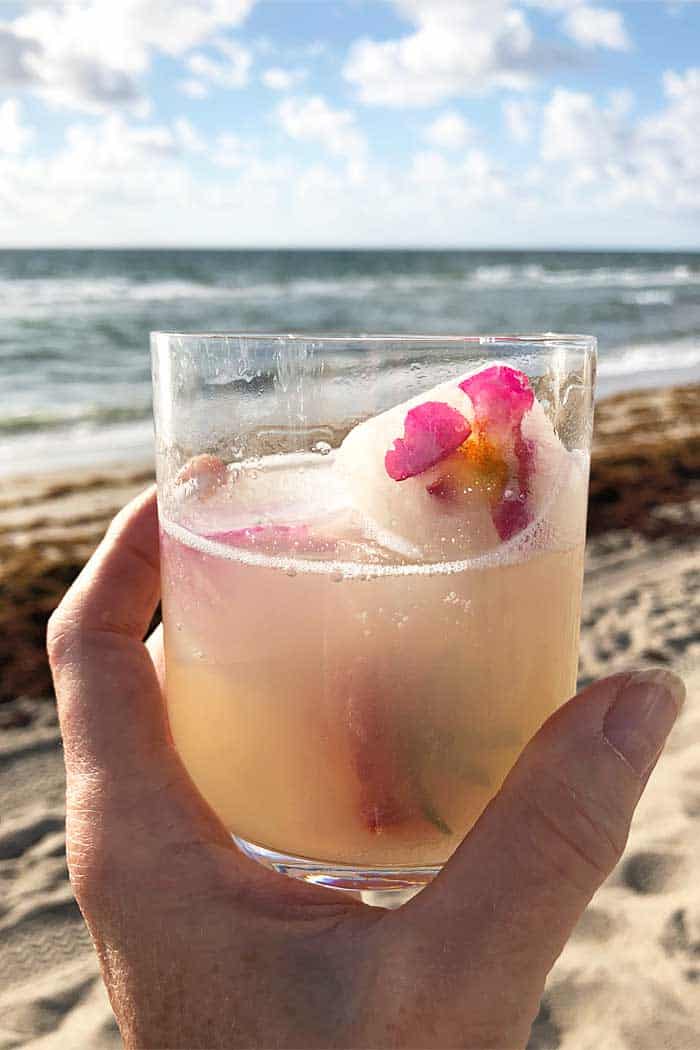 Lemon Sorbet Spritz at the beach
