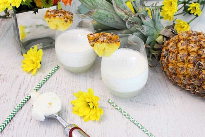 Malibu Pineapple Sgroppino with sorbet scoop