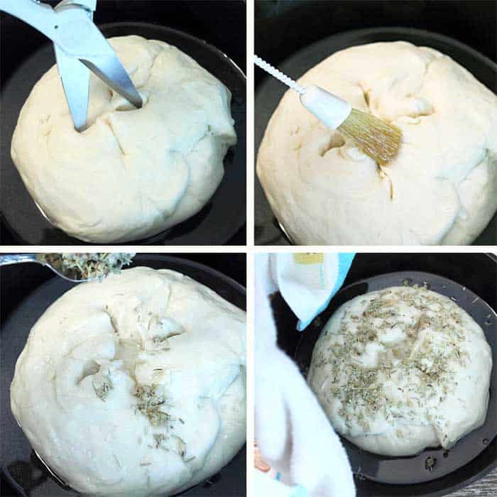 Garlic Rosemary Skillet Bread Steps 7-10