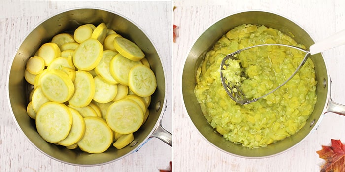 Cheesy Yellow Squash Casserole cooking squash