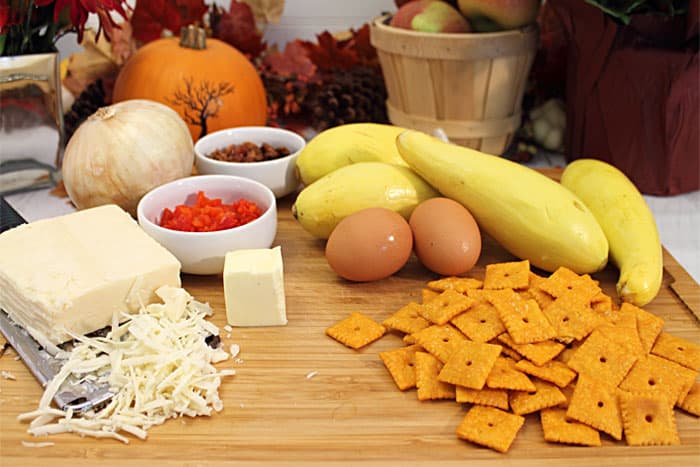 Cheesy Yellow Squash Casserole ingredients