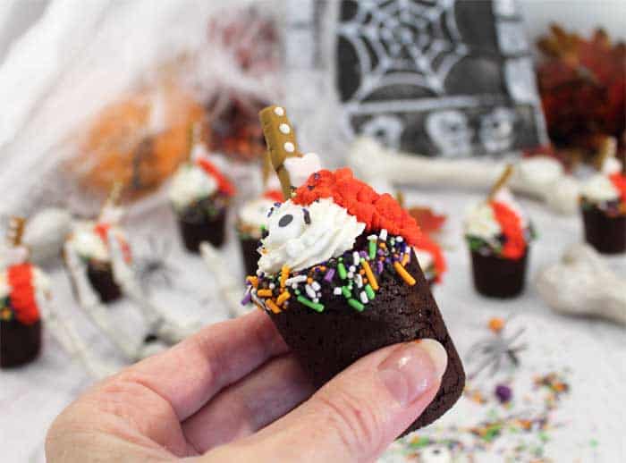 Halloween Chocolate Cherry Cookie Shots closeup