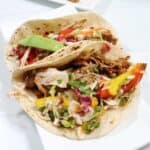 Closeup of Bulgogi Pork Tacos.