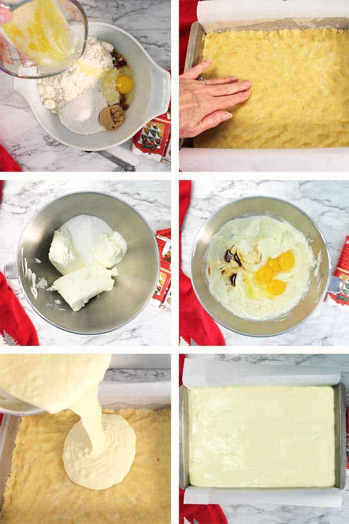 Creme Brulee Cheesecake Bars prep