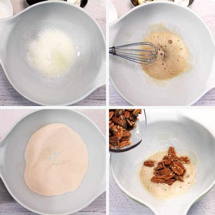Candied Pecans Steps 1-4