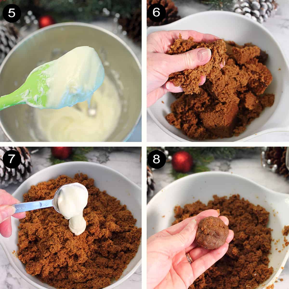 Steps to form truffles.