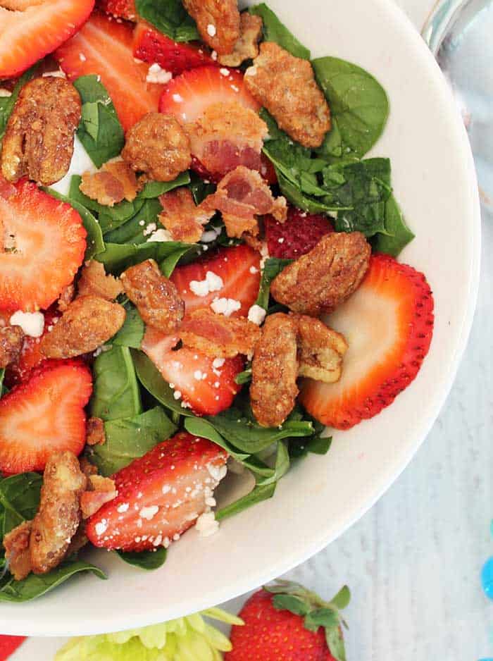 Spinach Strawberry Salad closeup 2